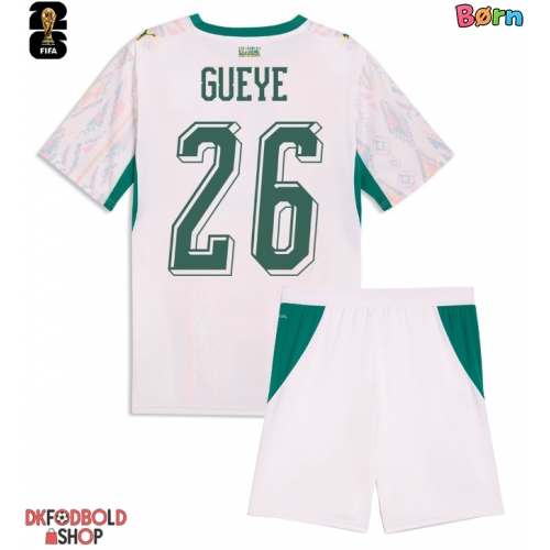 Senegal Pape Gueye #26 Hjemmebanesæt Børn VM 2026 Kort ærmer (+ korte bukser)